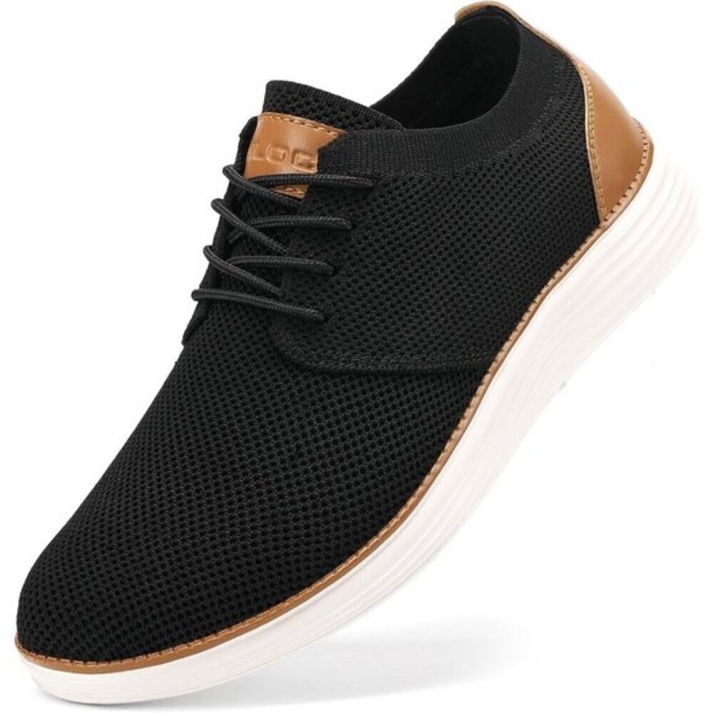🆕VILOCY Men's Black Fashion Business Comfortable Breathable Dress Sneaker
